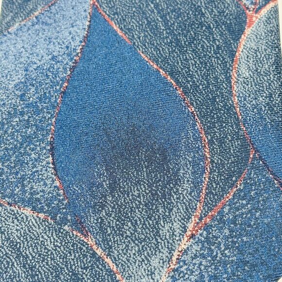 Vintage Givenchy Blue Gradient Geometric Leaf Tie Necktie Silk - Picture 2 of 7